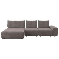 ECKSOFA in Velours Braun  - Schwarz/Braun, Design, Kunststoff/Textil (174/347cm) - Xora