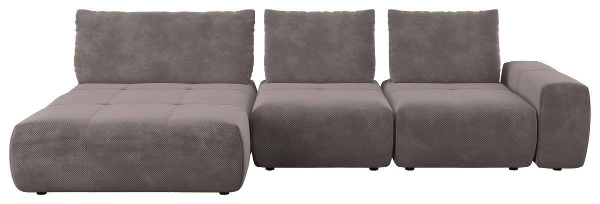 ECKSOFA in Velours Braun  - Schwarz/Braun, Design, Kunststoff/Textil (174/347cm) - Xora