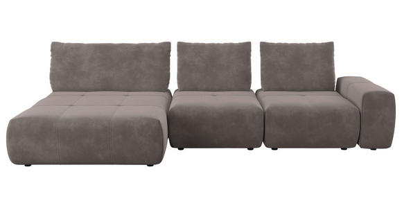 ECKSOFA in Velours Braun 174/347 cm - Schwarz/Braun, Design, Kunststoff/Textil (174/347cm) - Xora