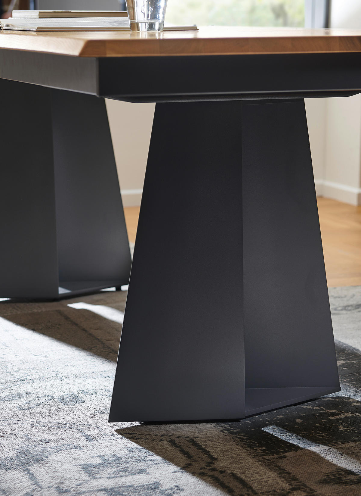 ESSTISCH in Holz, Metall 220/100/75 cm  - Wildeiche/Anthrazit, Design, Holz/Metall (220/100/75cm) - Venjakob