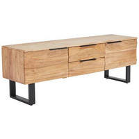 LOWBOARD  in 145/50/40 cm  - Schwarz/Akaziefarben, Modern, Holz/Metall (145/50/40cm) - Livetastic