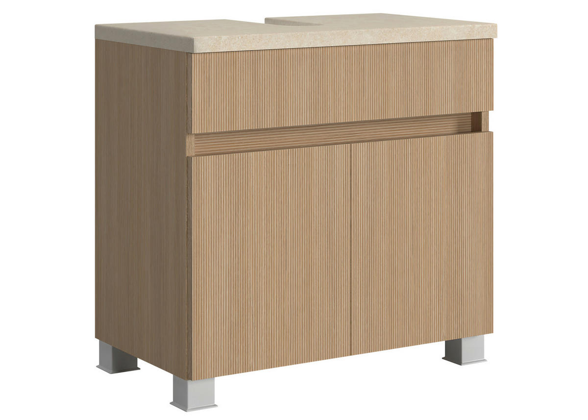 WASCHBECKENUNTERSCHRANK 60/54/35 cm  - Sandfarben/Eichefarben, KONVENTIONELL, Holzwerkstoff/Kunststoff (60/54/35cm) - Xora