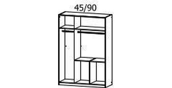 KLEIDERSCHRANK 3-türig Grau - Grau, Trend, Holzwerkstoff/Kunststoff (136/197/54cm) - Xora