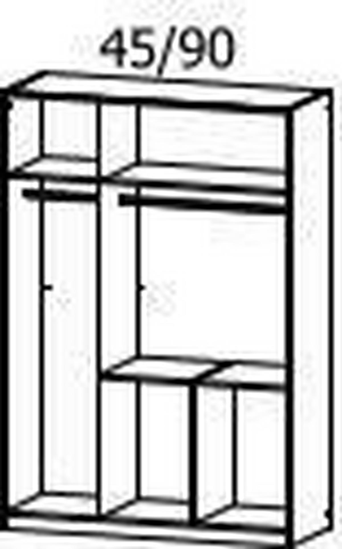 KLEIDERSCHRANK in Weiss, Dunkelgrau  - Weiss/Dunkelgrau, Trend, Holzwerkstoff/Kunststoff (136/197/54cm) - Xora