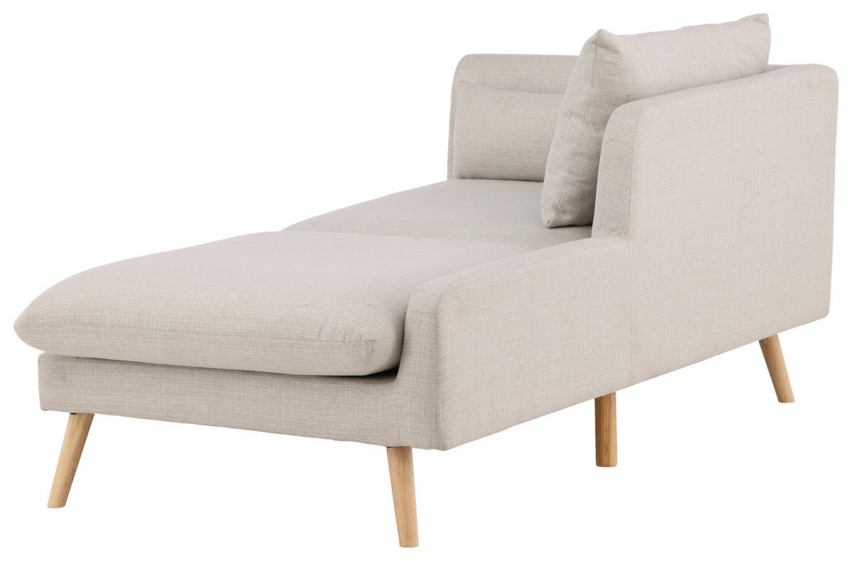 RÉCAMIERE in Leinenoptik Beige  - Beige, Design, Holz/Textil (174/80/93cm) - Livetastic