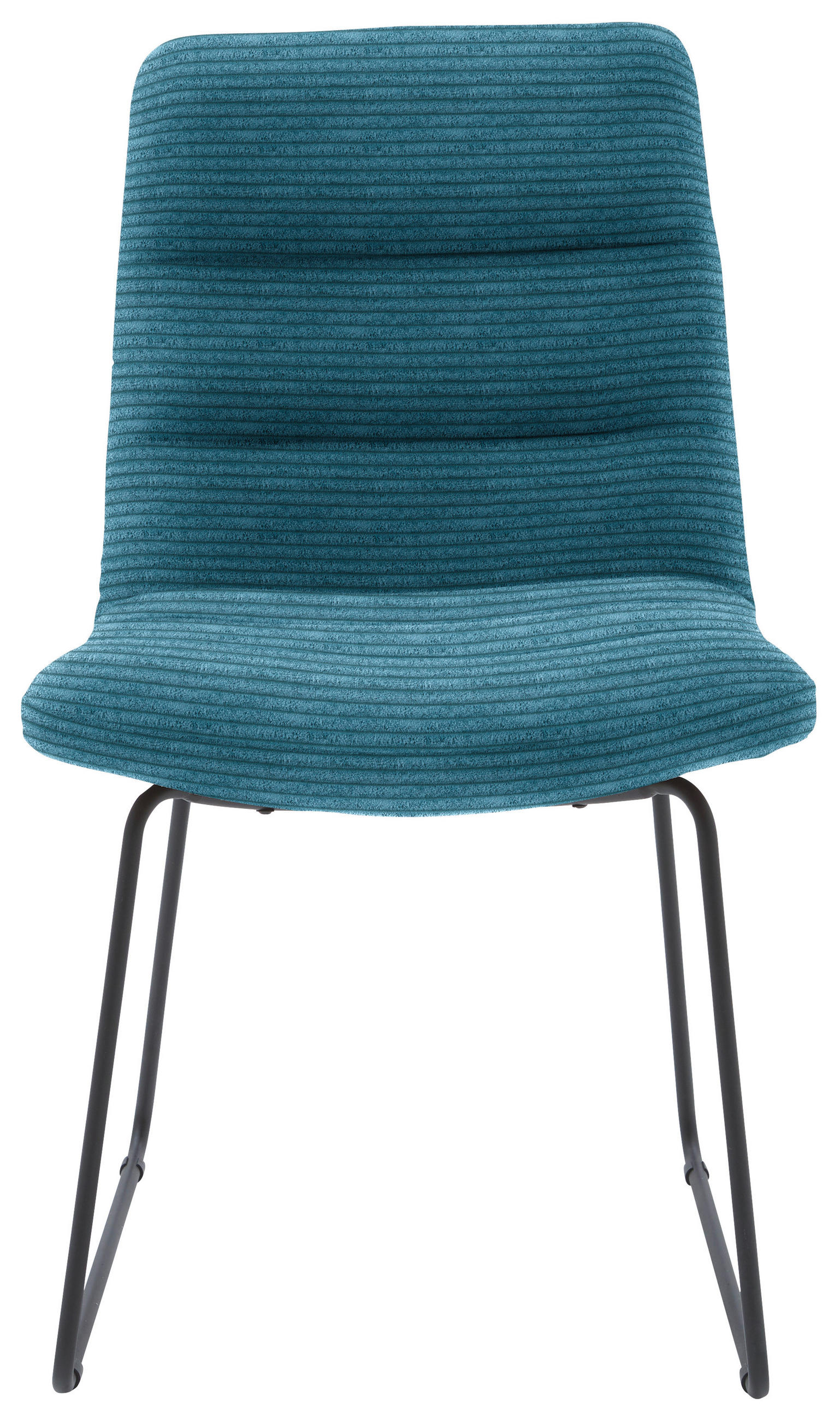 STUHL  in Cord Textil  - Petrol/Schwarz, Design, Textil/Metall (52/88/66cm) - Dieter Knoll