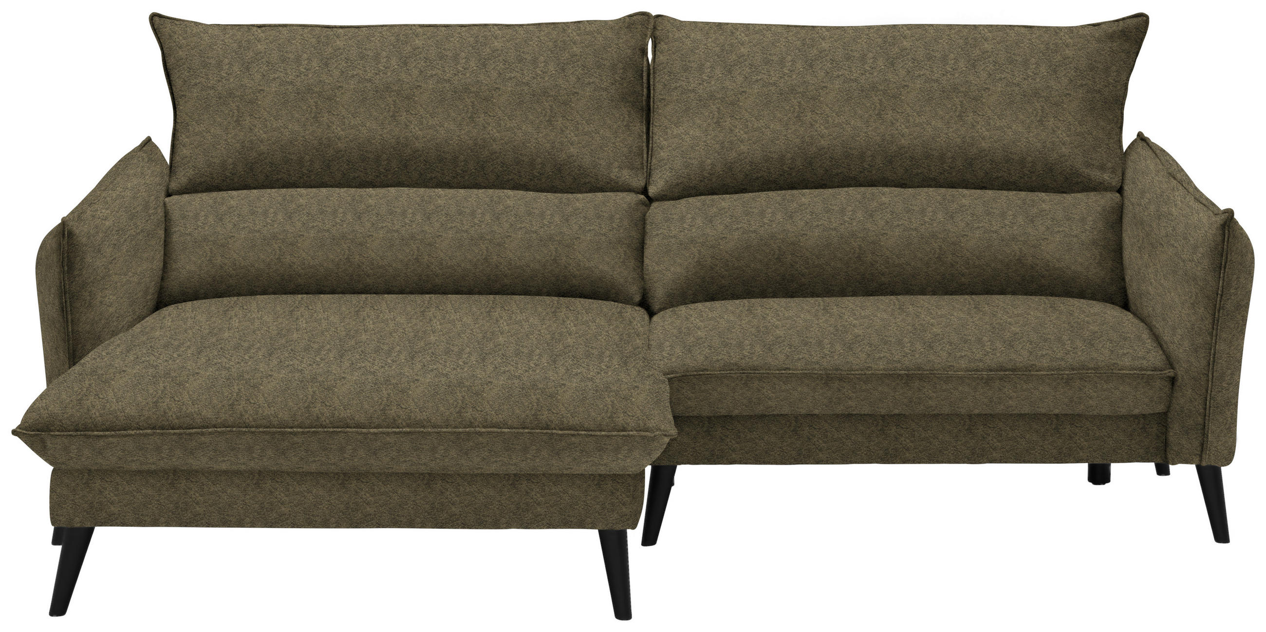 ECKSOFA Olivgrün Velours  - Schwarz/Olivgrün, Design, Holz/Textil (170/238cm) - Carryhome