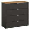 KOMMODE 80/81/42 cm  in Graphitfarben, Eichefarben  - Eichefarben/Alufarben, Trend, Holzwerkstoff/Kunststoff (80/81/42cm) - Stylife