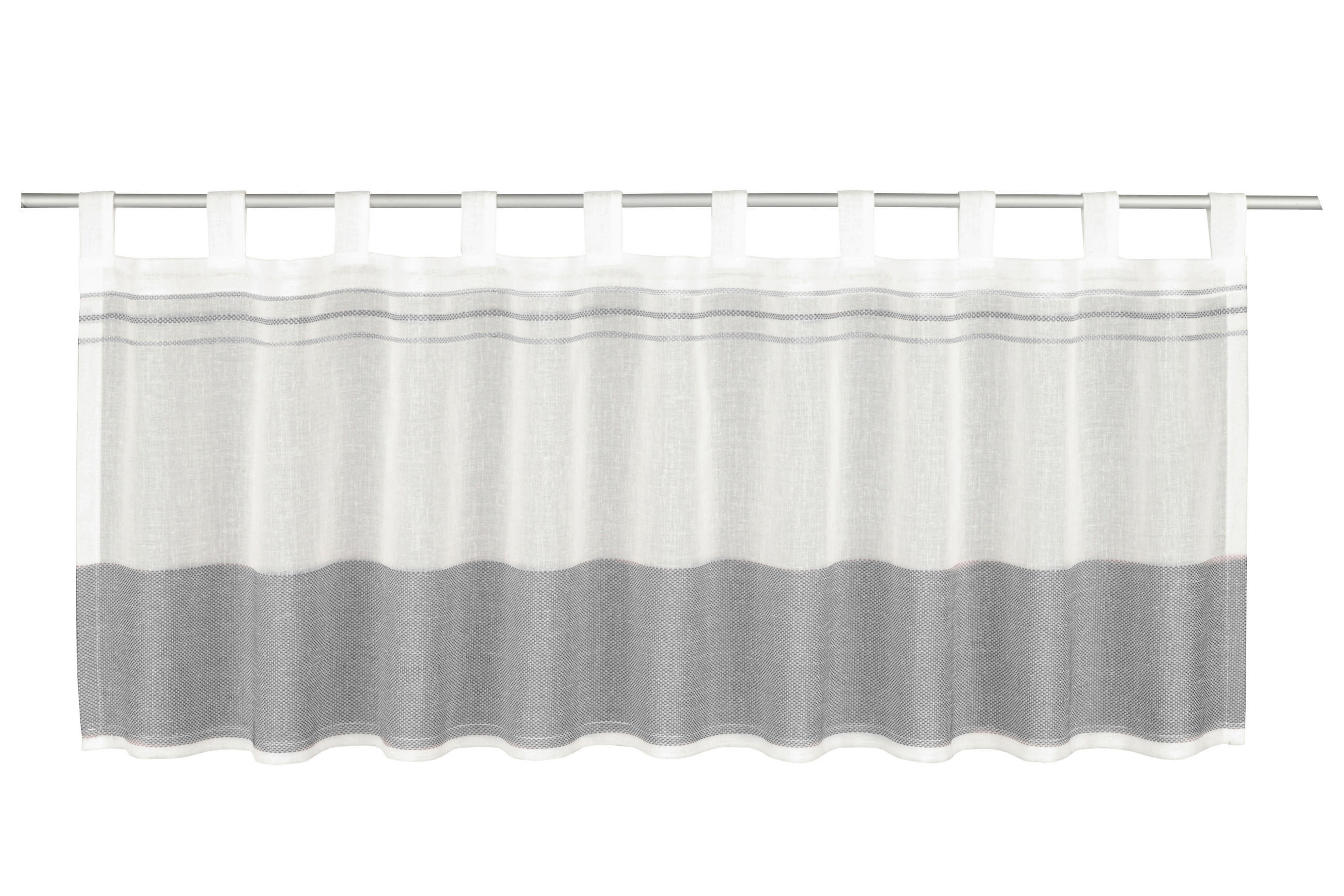 KURZGARDINE  140/45 cm  - Anthrazit/Weiß, Basics, Textil (140/45cm)