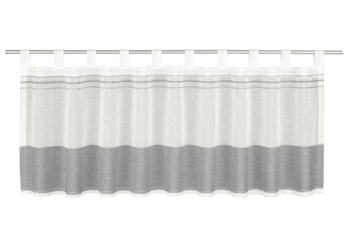 KURZGARDINE  140/45 cm  - Anthrazit/Weiß, Basics, Textil (140/45cm)