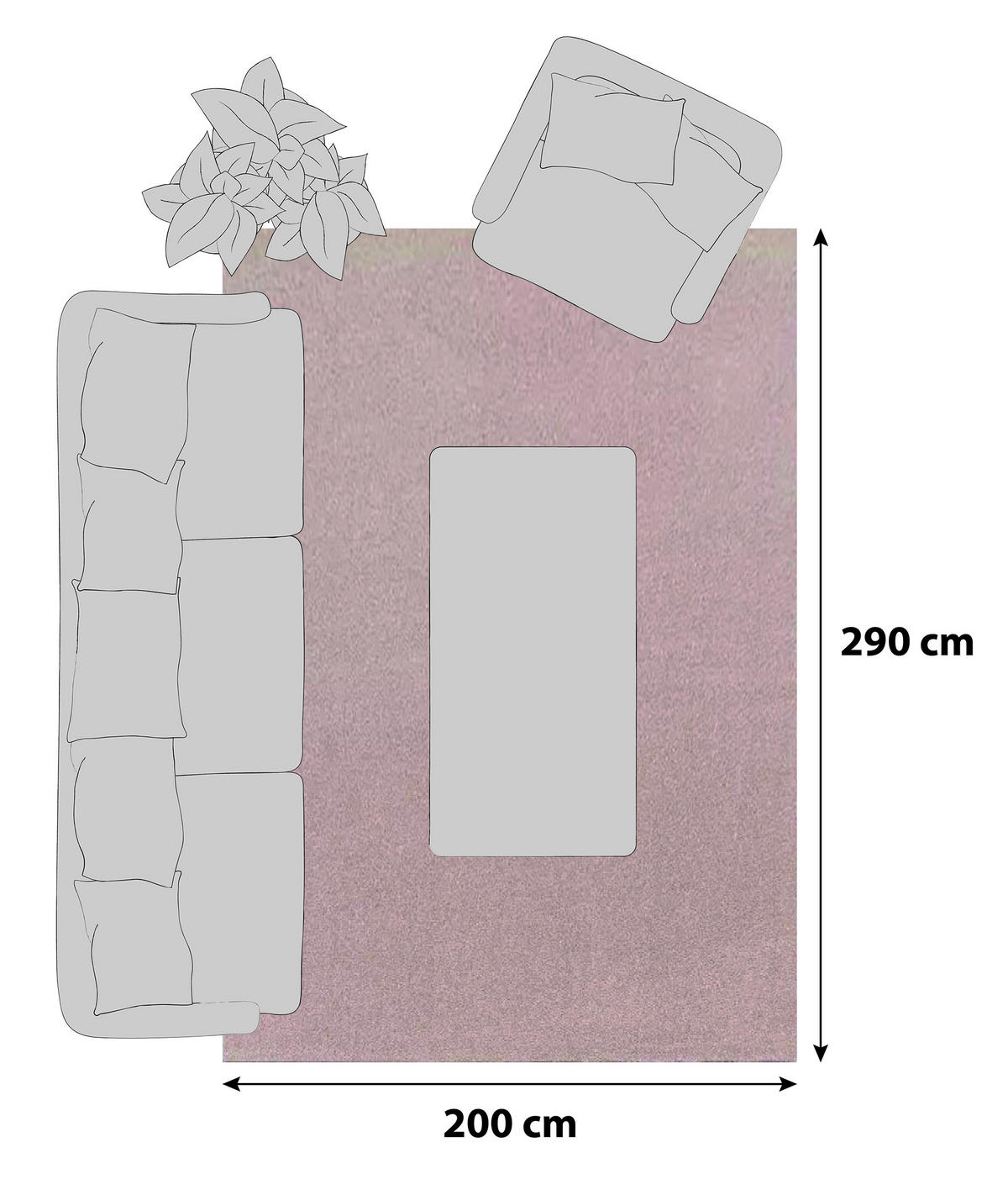 HOCHFLORTEPPICH 200/290 cm Ata 7000 Rose Rosa  - Rosa, KONVENTIONELL, Textil (200/290cm) - Novel