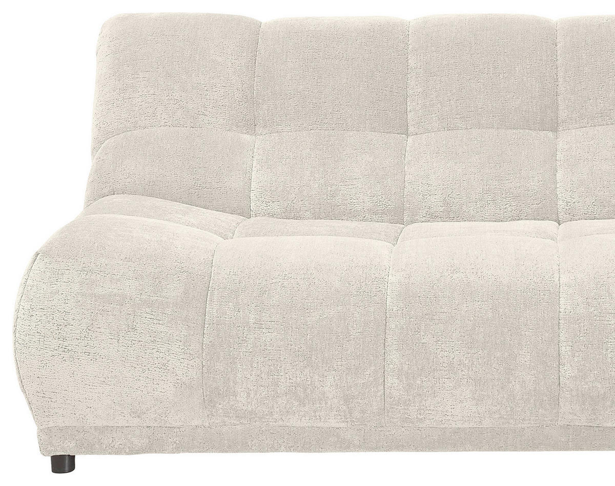ECKSOFA ITALIA Creme Chenille  - Creme/Schwarz, MODERN, Kunststoff/Textil (284/250cm) - Livetastic