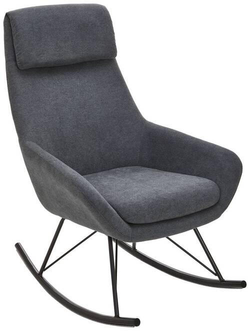 SCHAUKELSESSEL in Webstoff Grau, Schwarz  - Schwarz/Grau, Design, Textil/Metall (73/108/87cm) - Carryhome
