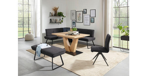 HOCKERBANK 118/50/51 cm   - Anthrazit/Schwarz, Design, Textil/Metall (118/50/51cm) - Dieter Knoll