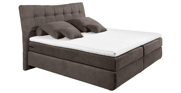 BOXSPRINGBETT 180/200 cm  in Braun, Grau  - Schwarz/Braun, Design, Kunststoff/Textil (180/200cm) - Esposa