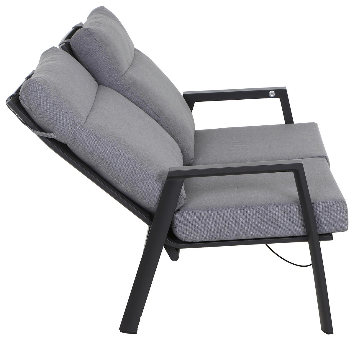 LOUNGESOFA  - Dunkelgrau/Anthrazit, Basics, Kunststoff/Textil (152,5/99/82,5cm) - Siena Garden
