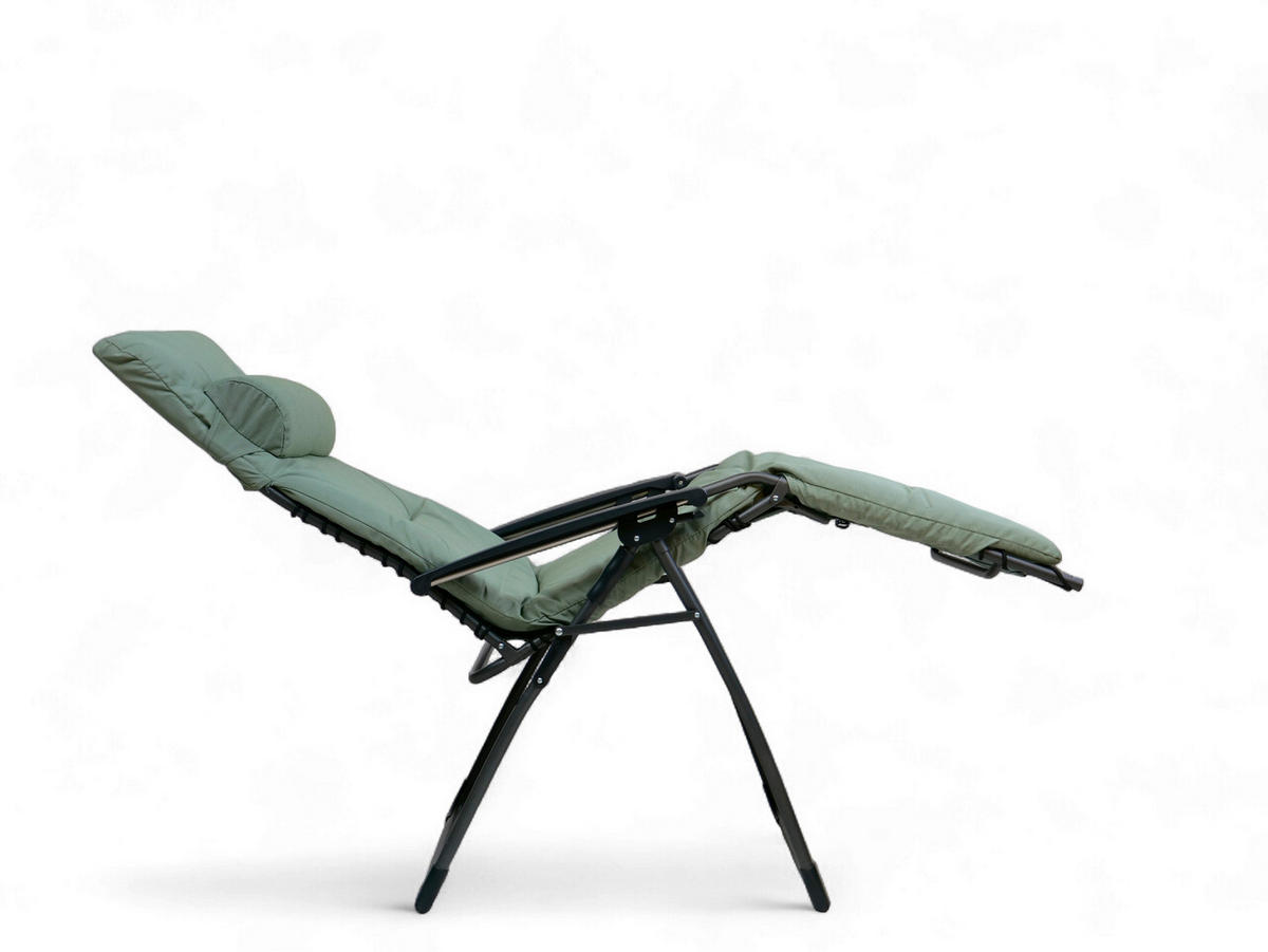 GARTEN-RELAXSESSEL 70/130/80 cm  - Anthrazit/Grün, Basics, Kunststoff/Textil (70/130/80cm)