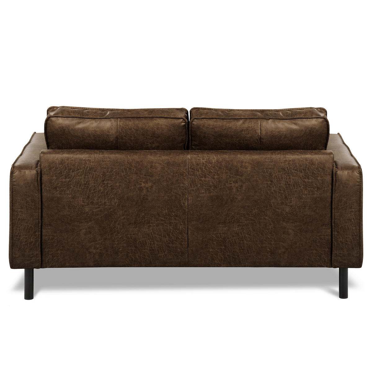 2-SITZER-SOFA Dunkelbraun Echtleder Lederlook  - Dunkelbraun, Design, Leder/Textil (148/85/92cm) - Livetastic