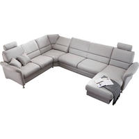 WOHNLANDSCHAFT Grau Webstoff  - Alufarben/Grau, KONVENTIONELL, Textil/Metall (244/334/165cm) - Beldomo System