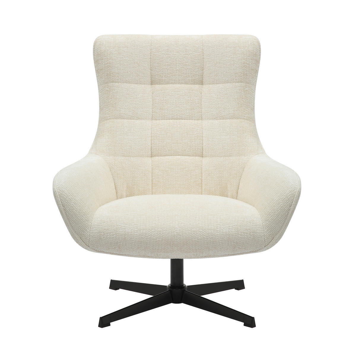 SESSEL in Chenille Beige  - Beige/Schwarz, MODERN, Textil/Metall (81/103/85cm) - Livetastic