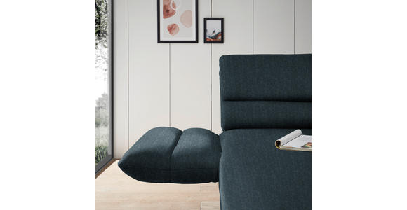 ECKSOFA Petrol Flachgewebe  - Petrol/Schwarz, Design, Textil/Metall (176-217/279-327cm) - Dieter Knoll