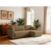ECKSOFA KIMMY Braun Flachgewebe Zierkissen, Rückenkissen, Bettkasten  - Schwarz/Braun, Design, Kunststoff/Textil (233/146cm) - P & B