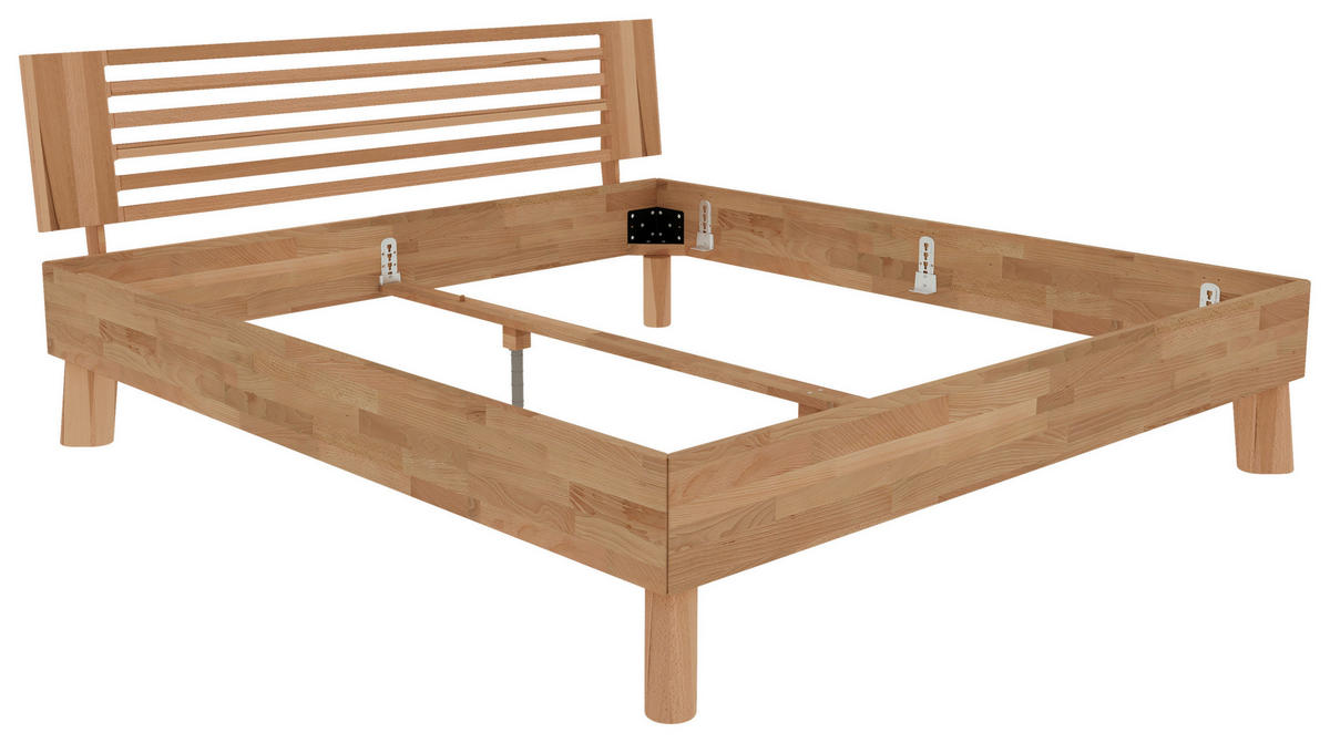 BETT 180/200 cm  in Naturfarben, Kernbuche  - Naturfarben/Kernbuche, MODERN, Holz (180/200cm) - MID.YOU