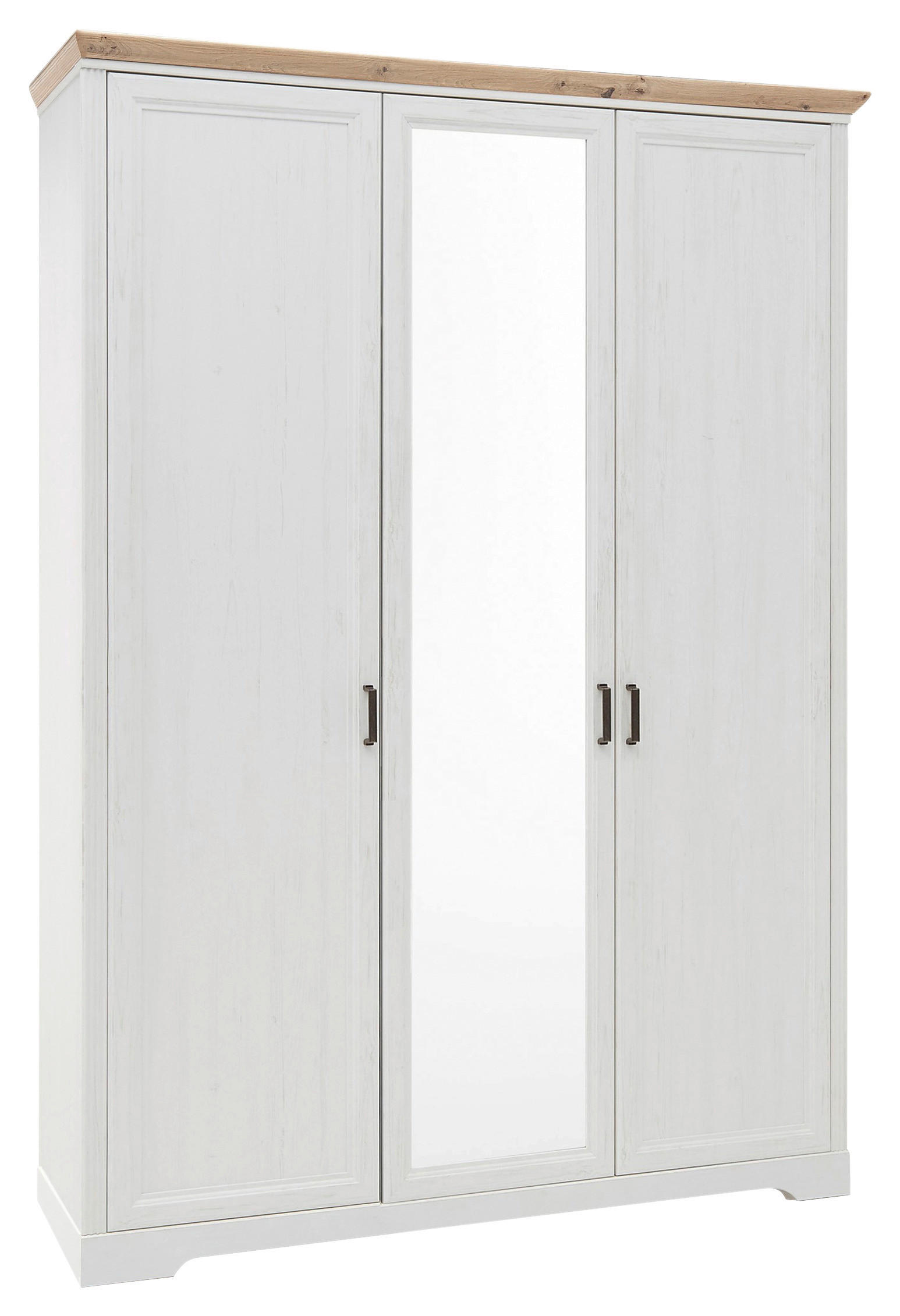 DULAP CU UȘI ROTATIVE alb, stejar Artisan  - culoare nichel/alb, Lifestyle, metal/material pe bază de lemn (164/220/64cm) - Landscape