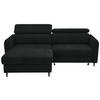 ECKSOFA in Samt Schwarz  - Schwarz, Design, Holz/Textil (185/232cm) - Stylife