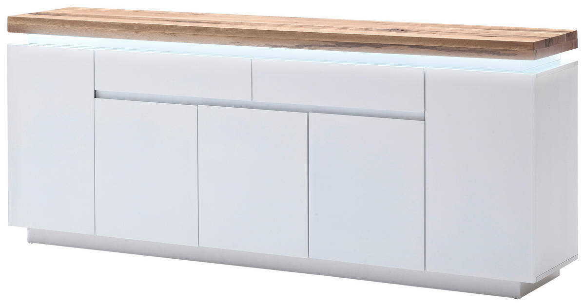 SIDEBOARD 200/81/40 cm  - vit/ekfärgad, Design, trämaterial/trä (200/81/40cm)