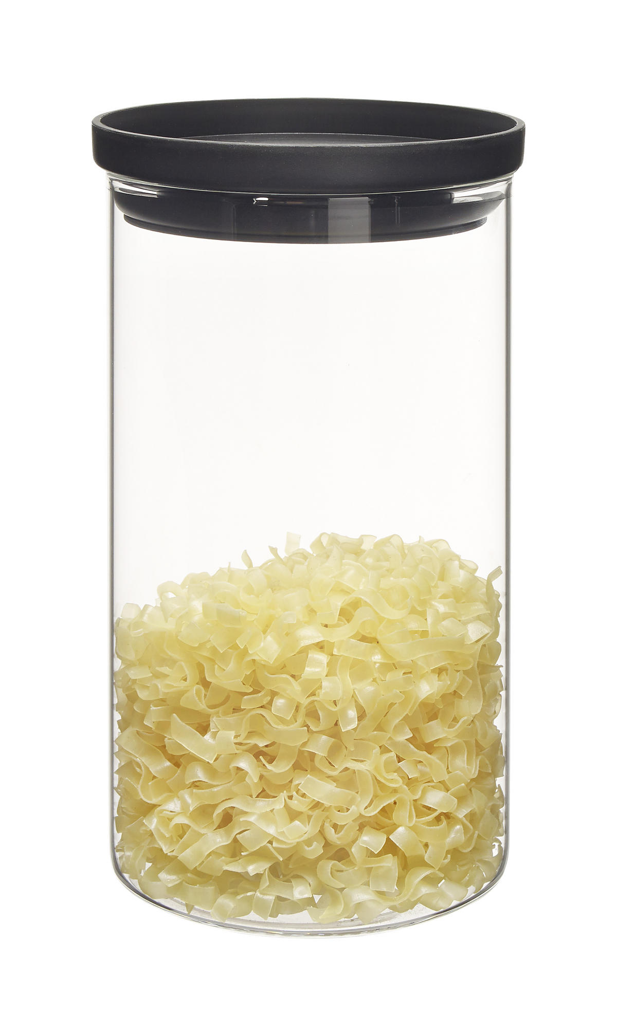 ÉTELTÁROLÓ DOBOZ  1,2 l  - fekete/átlátszó, Basics, műanyag/Üveg (9,5/18cm) - Homeware Profession.
