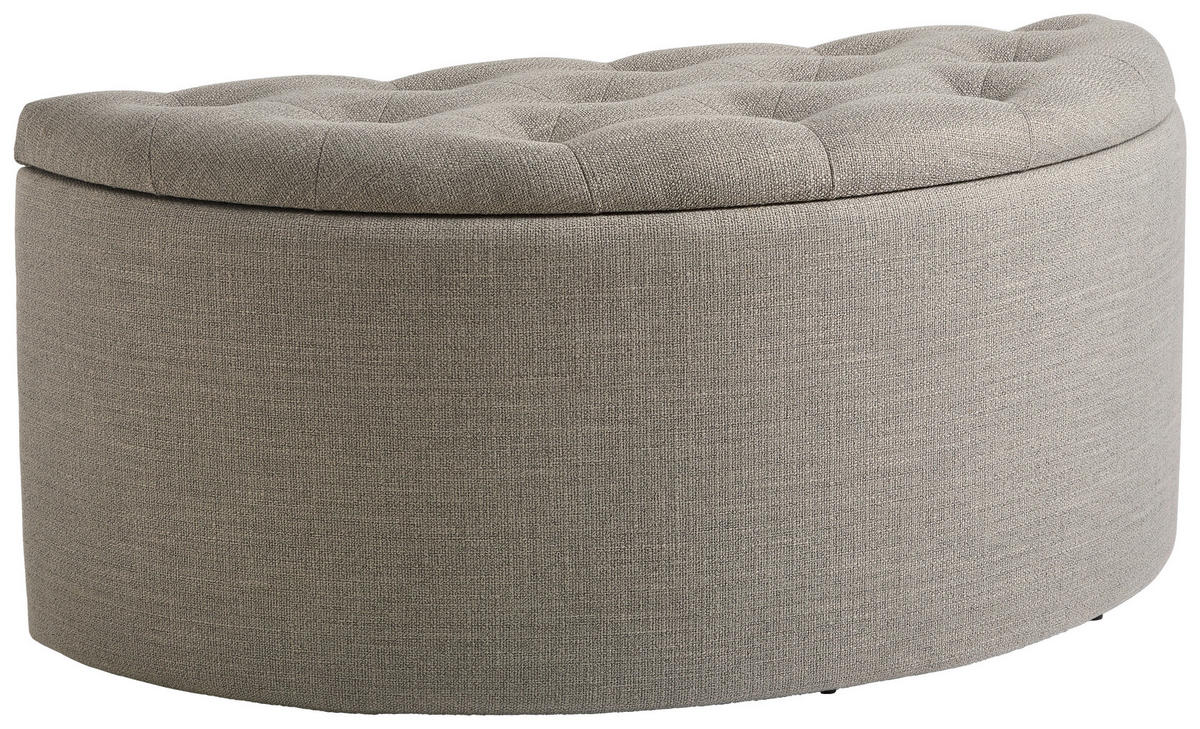 HOCKER Leinenoptik Grau  - Grau, Design, Textil (100/44/42cm) - MID.YOU