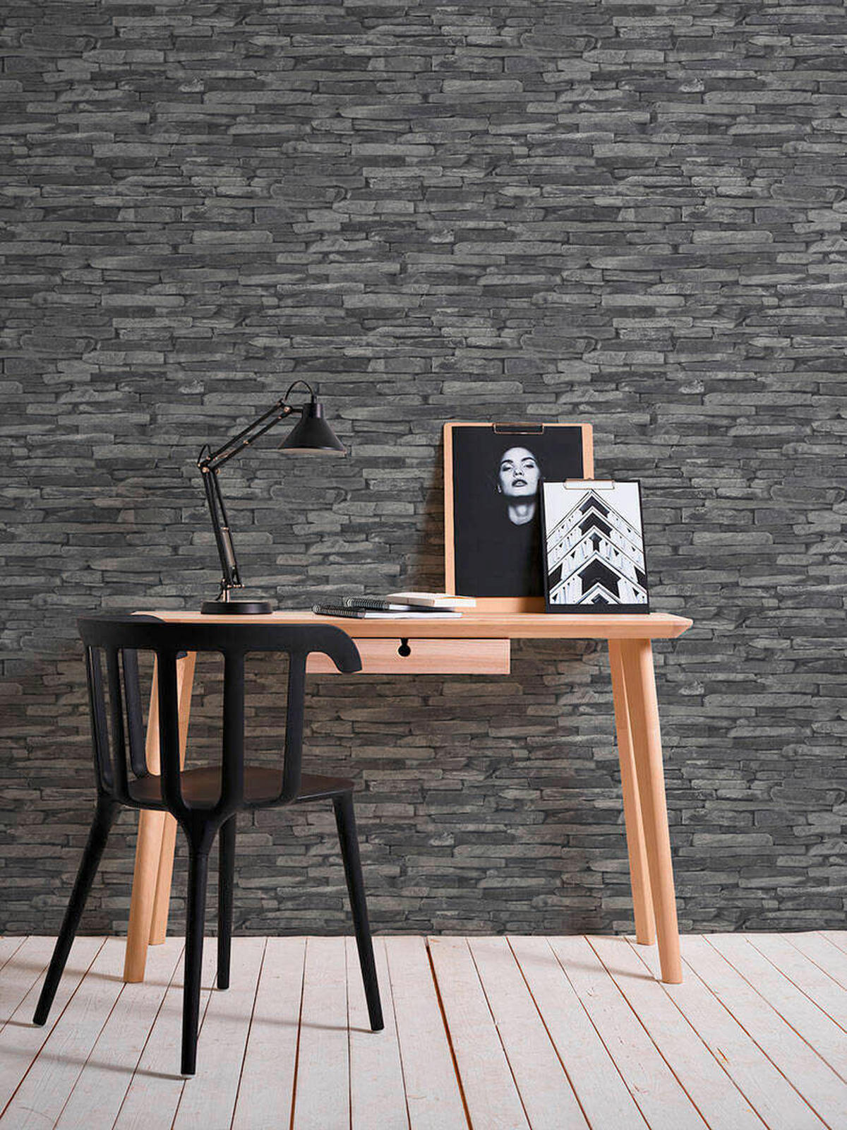 TAPETA VINILNA  siva, crna  - siva/crna, Design, papir (53*1000cm)