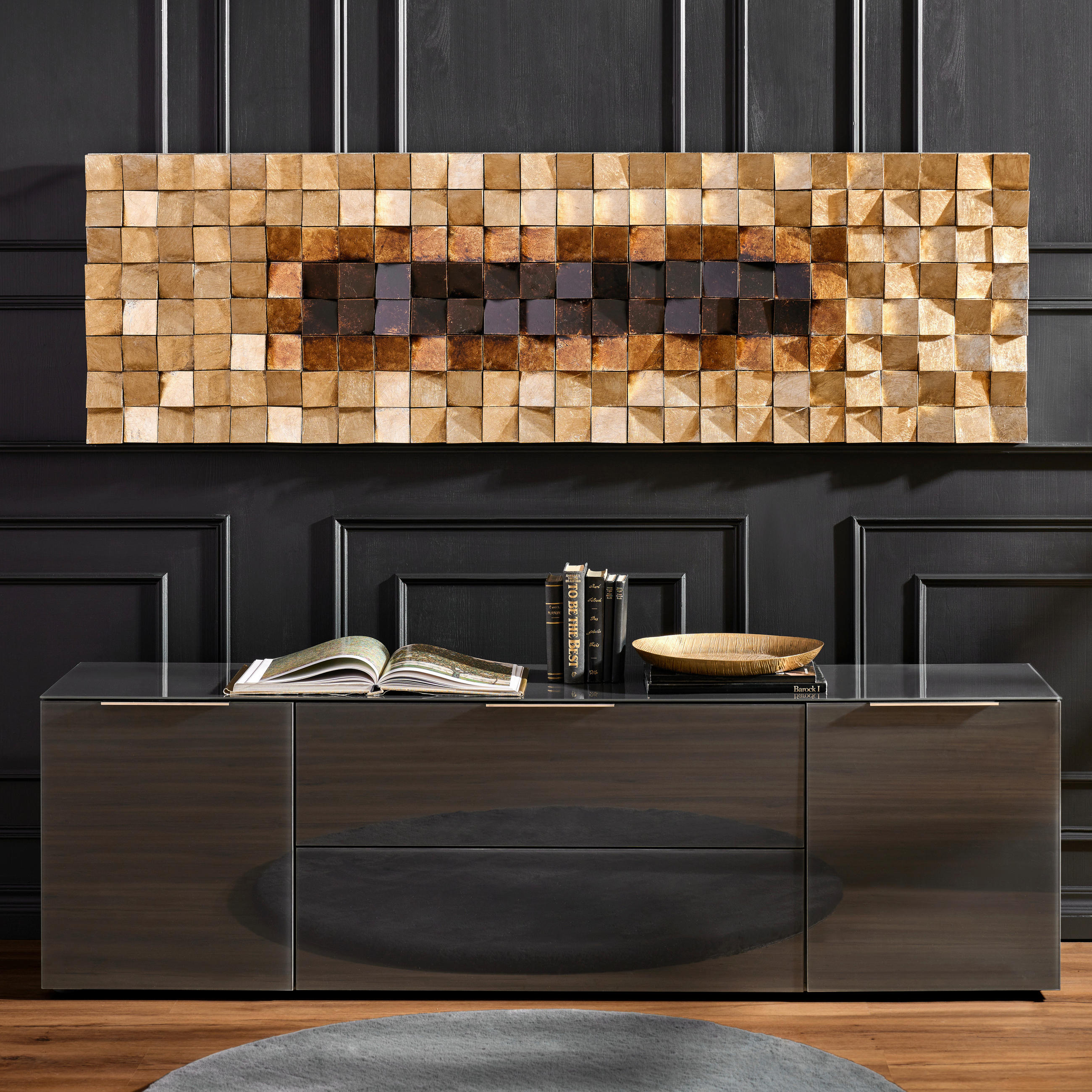 TAVLA 180/55/8,5 cm  - brun/multicolor, Design, trä/plast (180/55/8,5cm) - Monee
