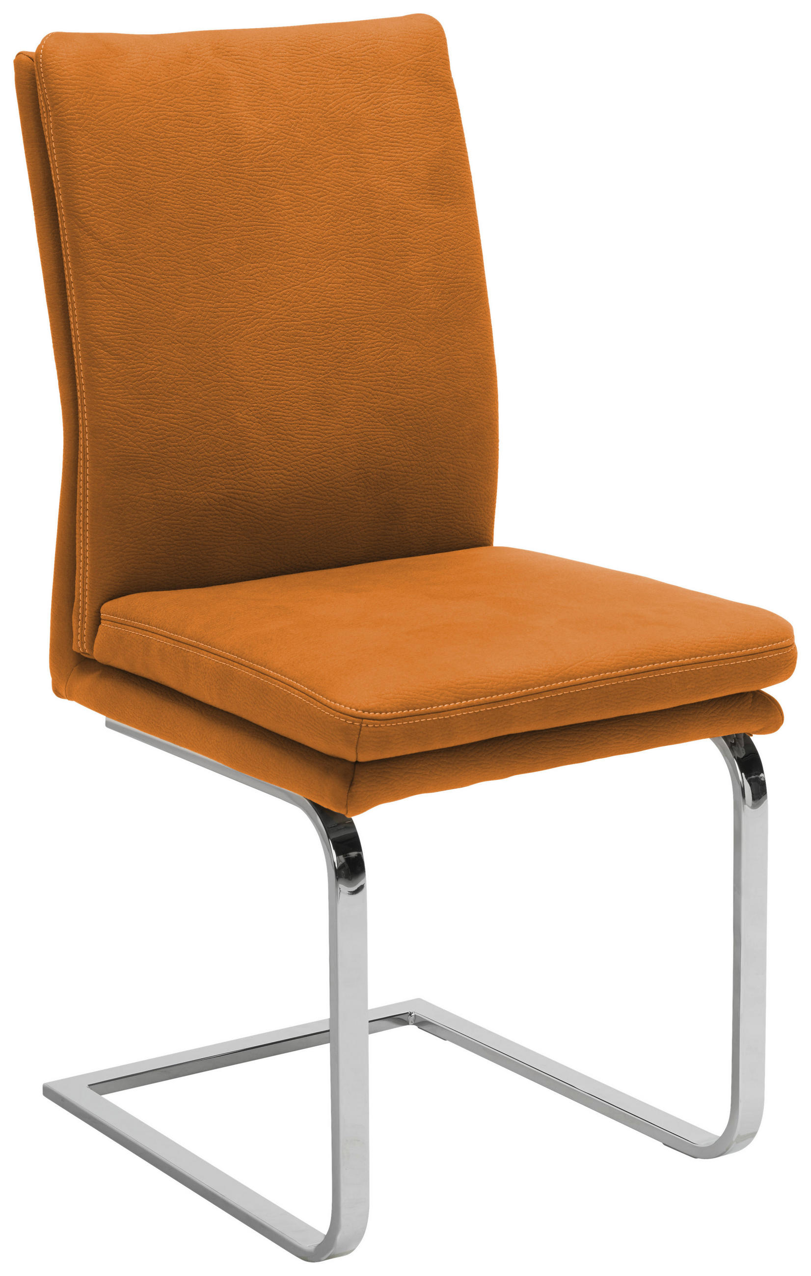 SCHWINGSTUHL  in Stahl Mikrofaser  - Chromfarben/Gelb, Design, Textil/Metall (47/100/64cm) - Novel