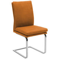 SCHWINGSTUHL  in Stahl Mikrofaser  - Chromfarben/Gelb, Design, Textil/Metall (47/100/64cm) - Novel