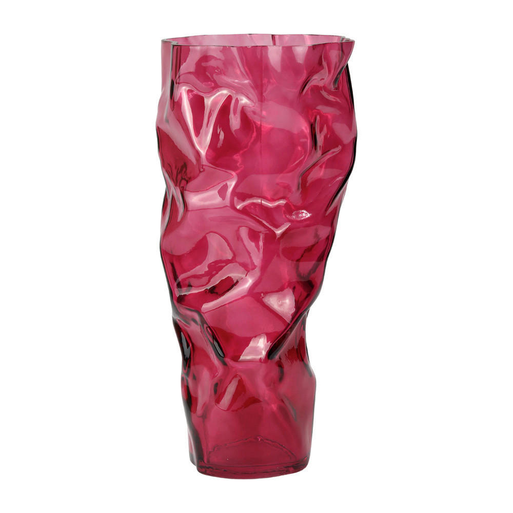 VÁZA, sklo, 38 cm - červená, Basics, sklo (38cm)