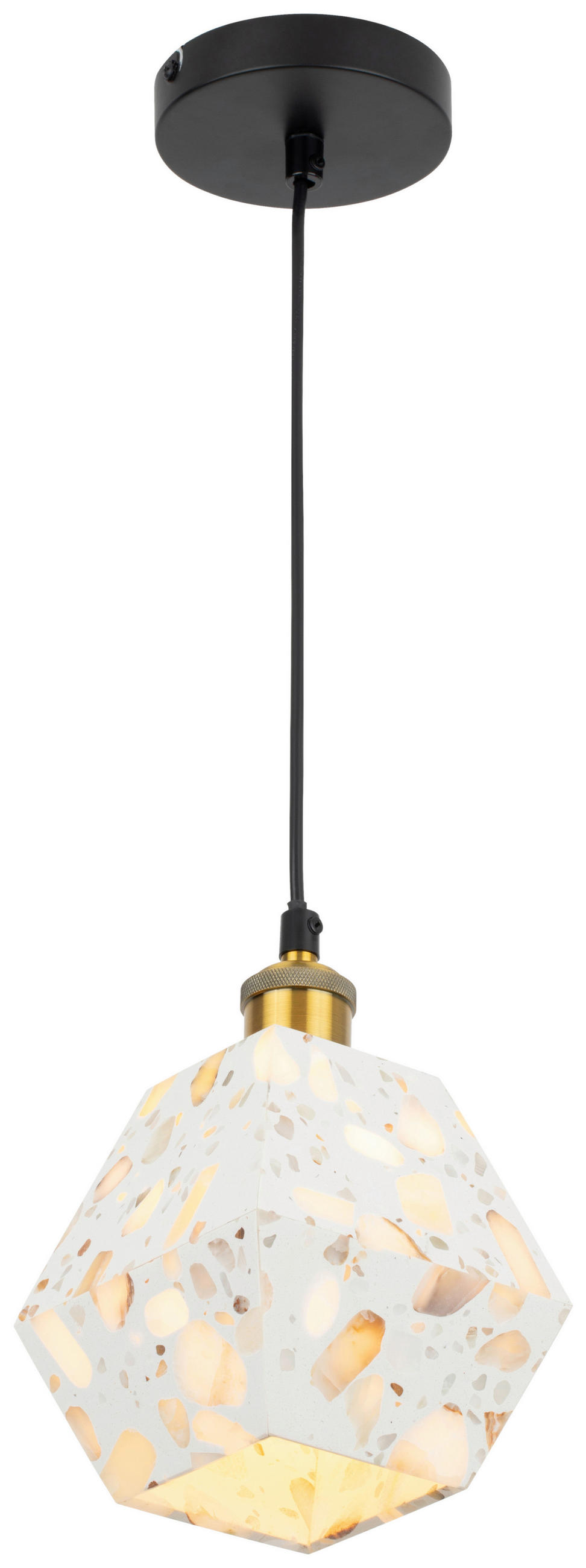 HÄNGELEUCHTE 15/15/120 cm   - Beige, Design, Stein/Metall (15/15/120cm) - Collet's Monde