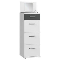 KOMMODE , 46/121/40 cm, 4 Schublade(n)  - Alufarben/Schwarz, KONVENTIONELL, Holzwerkstoff/Kunststoff (46/121/40cm) - Boxxx