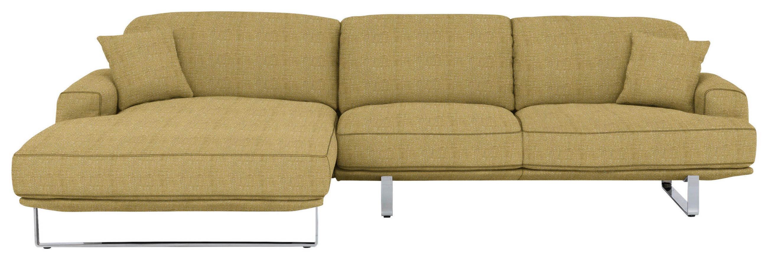 ECKSOFA in Webstoff Gelb  - Gelb, Design, Textil/Metall (184/304cm) - Dieter Knoll