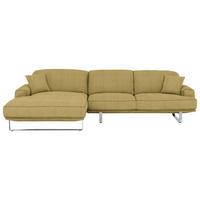 ECKSOFA in Webstoff Gelb  - Gelb, Design, Textil/Metall (184/304cm) - Dieter Knoll