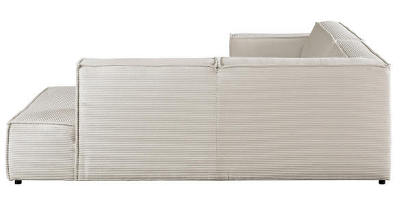 ECKSOFA Weiß Cord  - Schwarz/Weiß, KONVENTIONELL, Kunststoff/Textil (254/224cm) - Hom`in