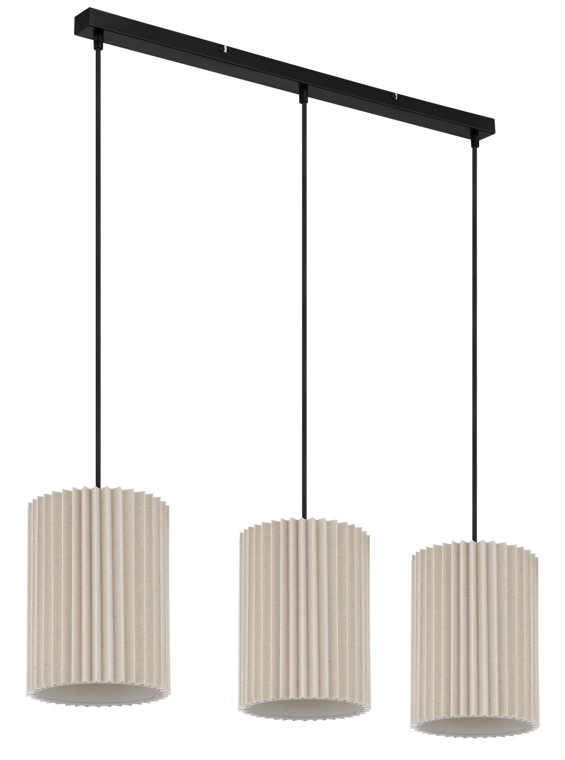HÄNGELEUCHTE 85/20/120 cm  - Schwarz/Naturfarben, Basics, Textil/Metall (85/20/120cm) - Globo