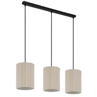 HÄNGELEUCHTE 85/20/120 cm  - Schwarz/Naturfarben, Basics, Textil/Metall (85/20/120cm) - Globo