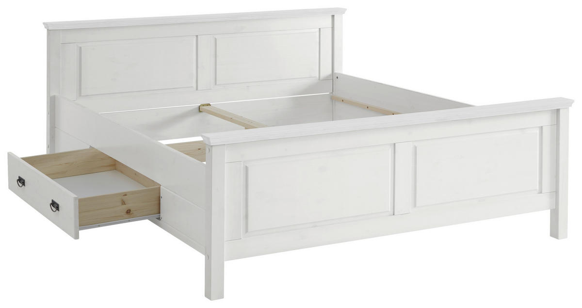 BETT 180/200 cm  in Weiß  - Weiß, ROMANTIK / LANDHAUS, Holz (180/200cm) - Boxxx