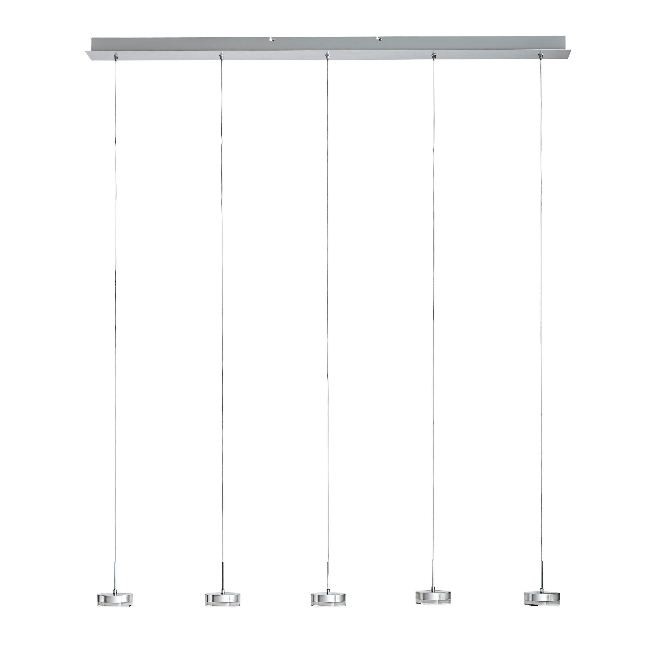 LED-HÄNGELEUCHTE 136/20/200 cm  - Alufarben/Weiß, LIFESTYLE, Kunststoff/Metall (136/20/200cm) - Fabas Luce