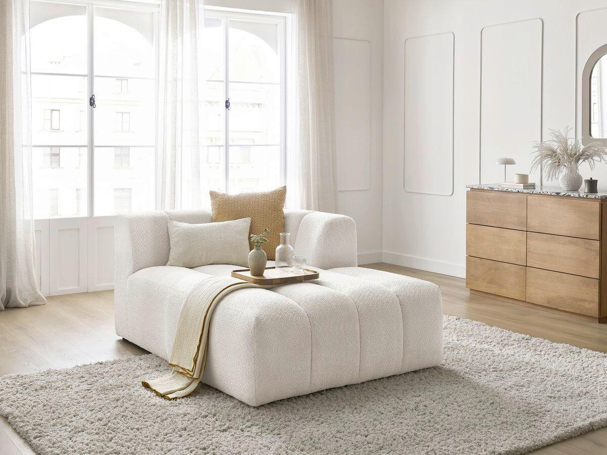 SOFAELEMENT ANNECY Bouclé Weiß  - Schwarz/Weiß, MODERN, Kunststoff/Textil (120/72/170cm)