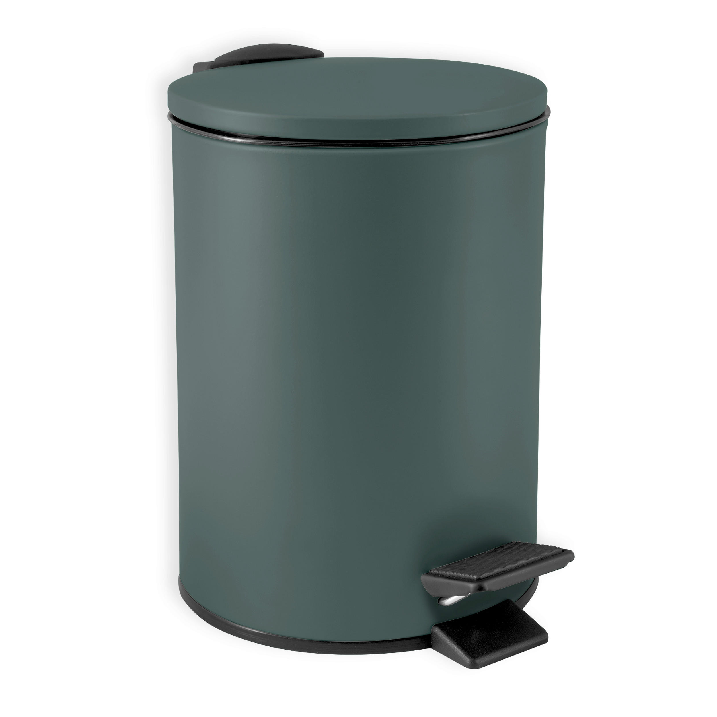 TRETEIMER ADELAR 3 L  - Dunkelgrün/Schwarz, Basics, Kunststoff/Metall (16.80/16.80/25.00cm) - Spirella