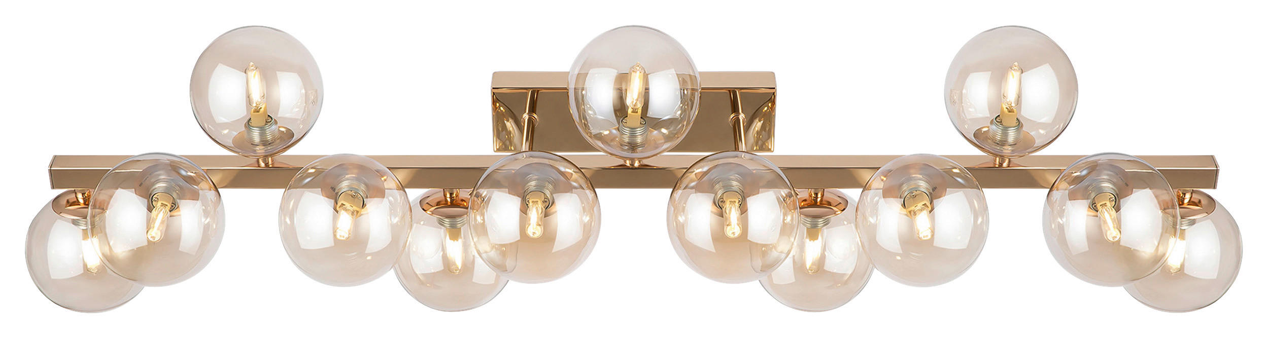 WANDLEUCHTE 95/22/22 cm - Goldfarben, Trend, Glas/Metall (95/22/22cm) - MAYTONI