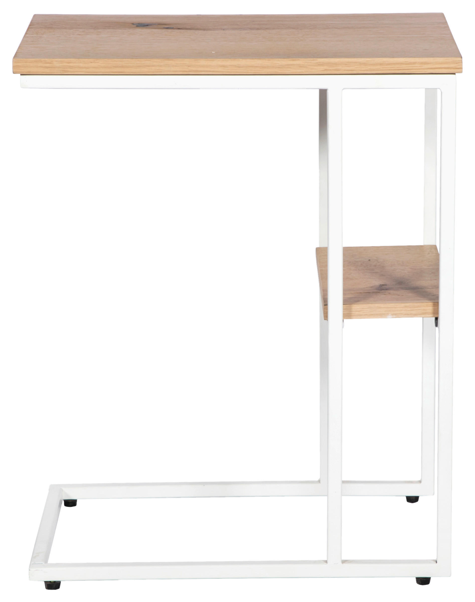 BEISTELLTISCH 45/30/55 cm Eiche furniert Eichefarben rechteckig  - Eichefarben/Weiß, Design, Holz/Holzwerkstoff (45/30/55cm) - Landscape